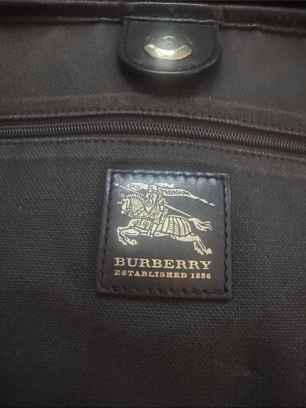 Burberry Beige Nova Check Tote with Dark Brown Handles - Picture 3 of 8